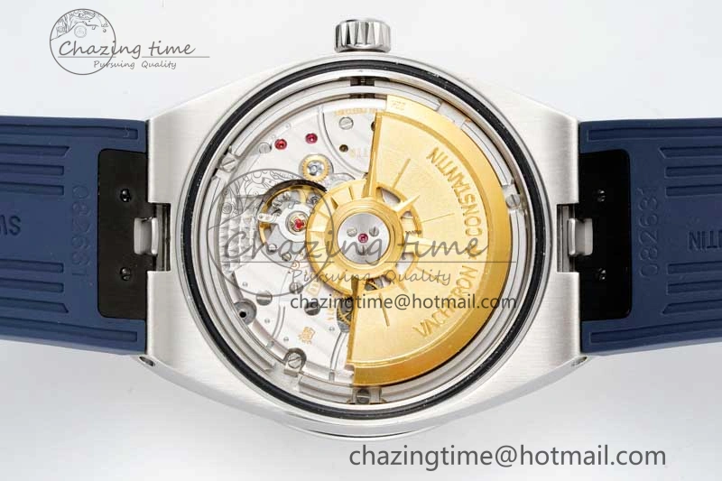 Seasonal Overseas 4500V SS ZF 1:1 Best Edition Blue Dial on Blue Rubber Strap A 9898