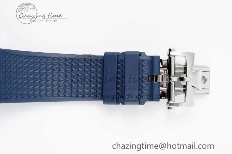 Seasonal Overseas 4500V SS ZF 1:1 Best Edition Blue Dial on Blue Rubber Strap A 9898