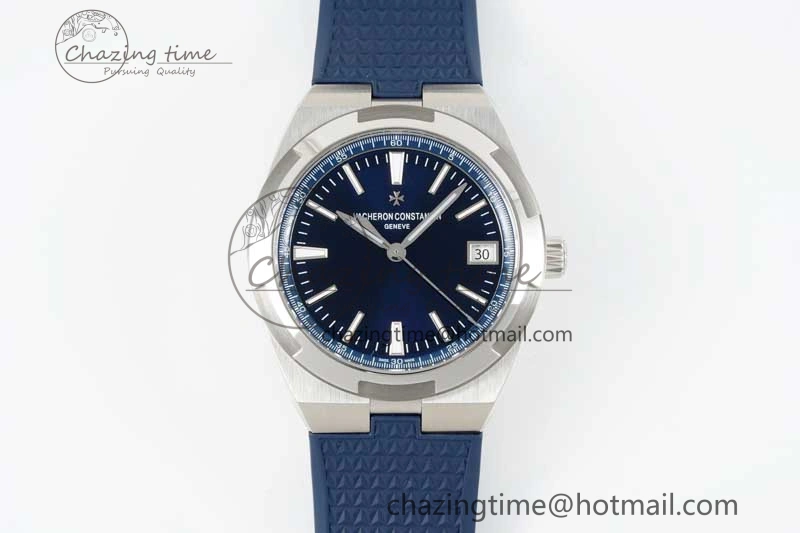 Seasonal Overseas 4500V SS ZF 1:1 Best Edition Blue Dial on Blue Rubber Strap A 9898