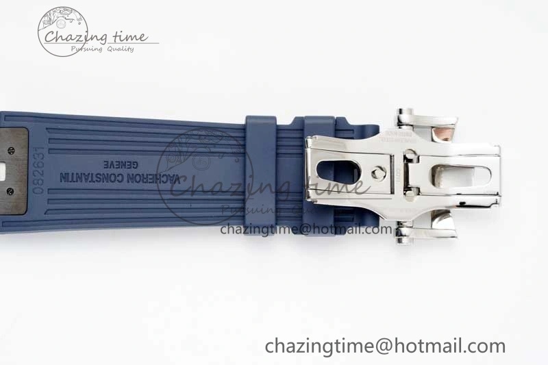 Seasonal Overseas 4500V SS ZF 1:1 Best Edition Blue Dial on Blue Rubber Strap A 9898