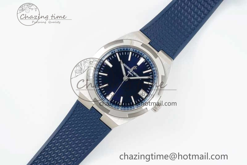 Seasonal Overseas 4500V SS ZF 1:1 Best Edition Blue Dial on Blue Rubber Strap A 9898