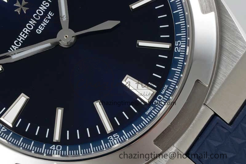 Seasonal Overseas 4500V SS ZF 1:1 Best Edition Blue Dial on Blue Rubber Strap A 9898