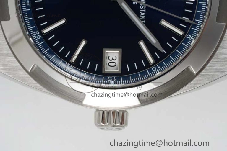 Seasonal Overseas 4500V SS ZF 1:1 Best Edition Blue Dial on Blue Rubber Strap A 9898