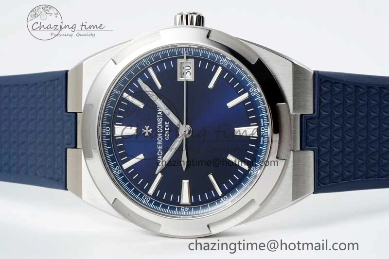 Seasonal Overseas 4500V SS ZF 1:1 Best Edition Blue Dial on Blue Rubber Strap A 9898