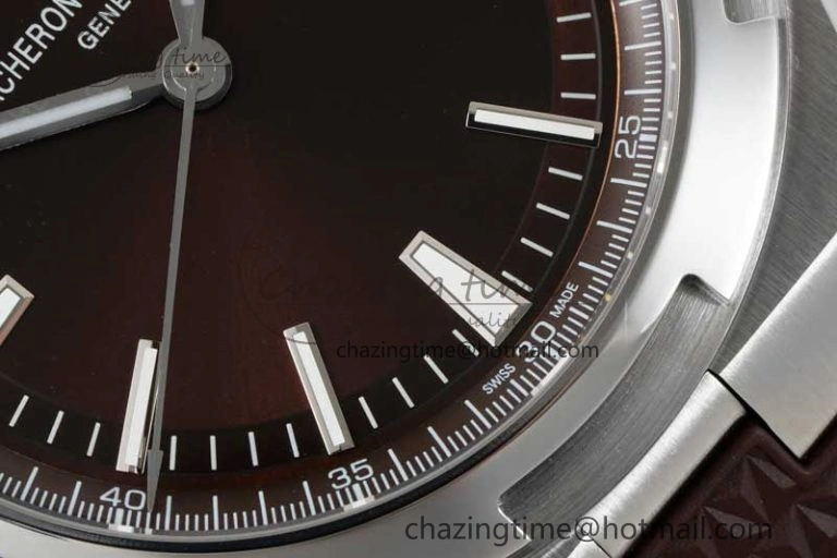 BestValue Overseas 4500V SS ZF 1:1 Best Edition Brown Dial on Brown Rubber Strap A 9896
