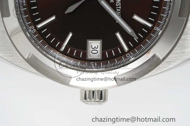 BestValue Overseas 4500V SS ZF 1:1 Best Edition Brown Dial on Brown Rubber Strap A 9896