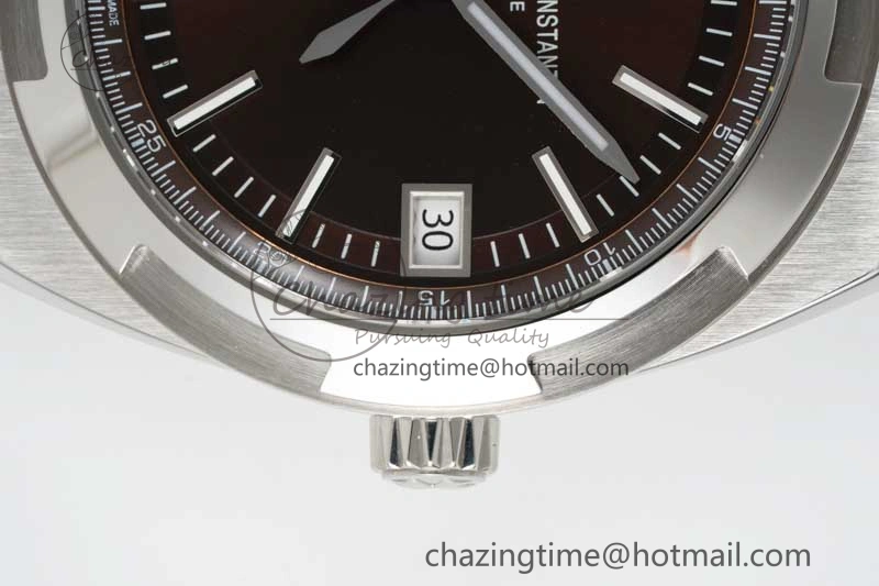 BestValue Overseas 4500V SS ZF 1:1 Best Edition Brown Dial on Brown Rubber Strap A 9896