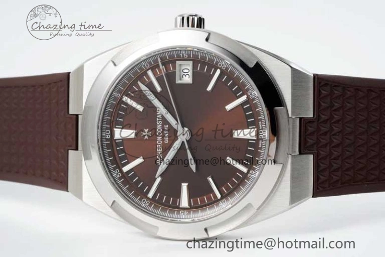 BestValue Overseas 4500V SS ZF 1:1 Best Edition Brown Dial on Brown Rubber Strap A 9896