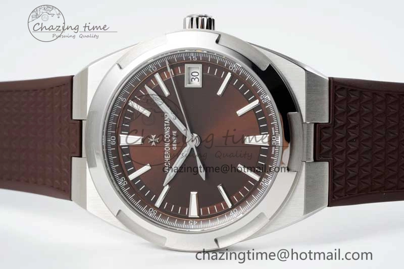 BestValue Overseas 4500V SS ZF 1:1 Best Edition Brown Dial on Brown Rubber Strap A 9896
