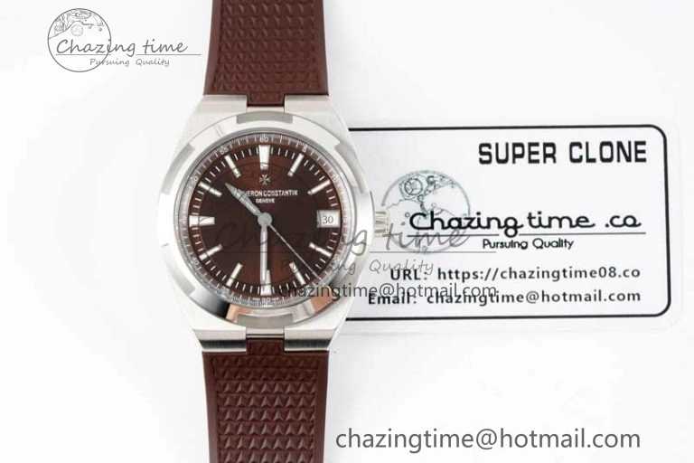 BestValue Overseas 4500V SS ZF 1:1 Best Edition Brown Dial on Brown Rubber Strap A 9896