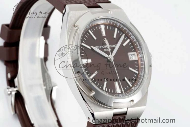 BestValue Overseas 4500V SS ZF 1:1 Best Edition Brown Dial on Brown Rubber Strap A 9896