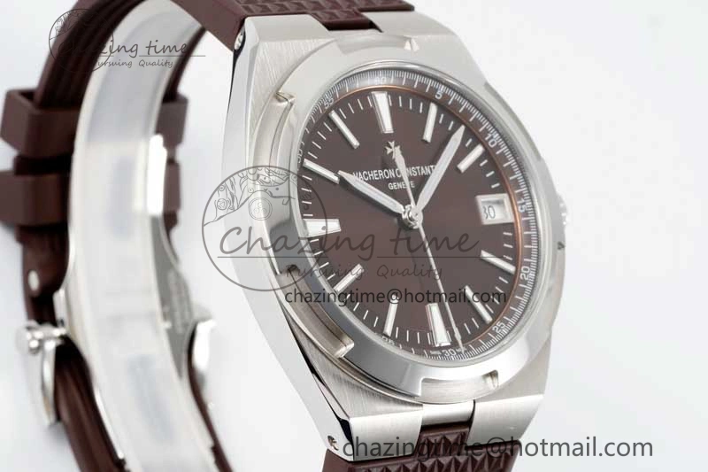 BestValue Overseas 4500V SS ZF 1:1 Best Edition Brown Dial on Brown Rubber Strap A 9896