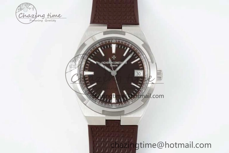 BestValue Overseas 4500V SS ZF 1:1 Best Edition Brown Dial on Brown Rubber Strap A 9896