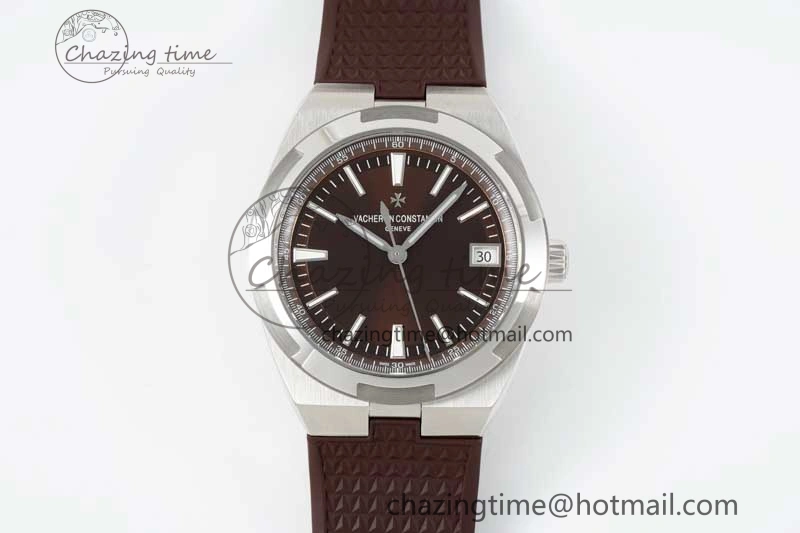 BestValue Overseas 4500V SS ZF 1:1 Best Edition Brown Dial on Brown Rubber Strap A 9896