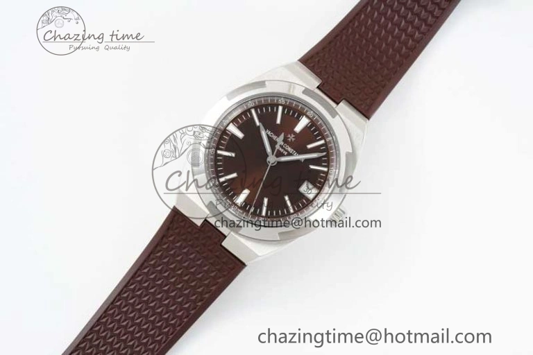 BestValue Overseas 4500V SS ZF 1:1 Best Edition Brown Dial on Brown Rubber Strap A 9896