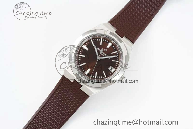 BestValue Overseas 4500V SS ZF 1:1 Best Edition Brown Dial on Brown Rubber Strap A 9896