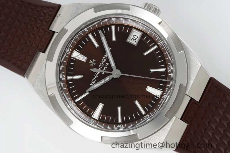 BestValue Overseas 4500V SS ZF 1:1 Best Edition Brown Dial on Brown Rubber Strap A 9896