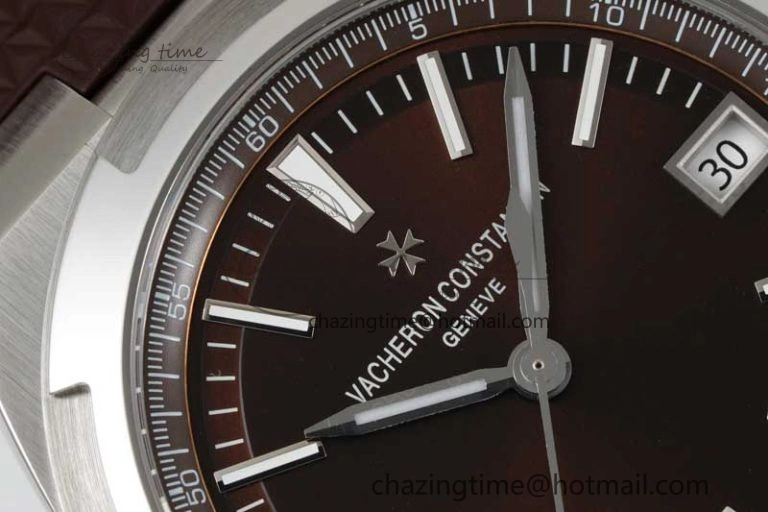 BestValue Overseas 4500V SS ZF 1:1 Best Edition Brown Dial on Brown Rubber Strap A 9896