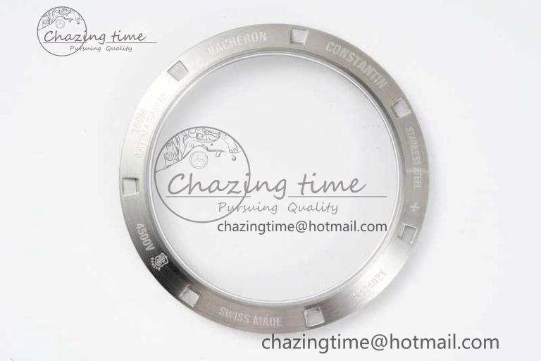 Overseas 4500V SS ZF 1:1 Best Edition Silver Dial on Black Rubber Strap A SoftTouch 9895