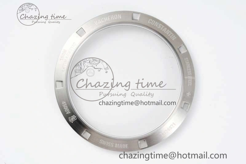 Overseas 4500V SS ZF 1:1 Best Edition Silver Dial on Black Rubber Strap A SoftTouch 9895