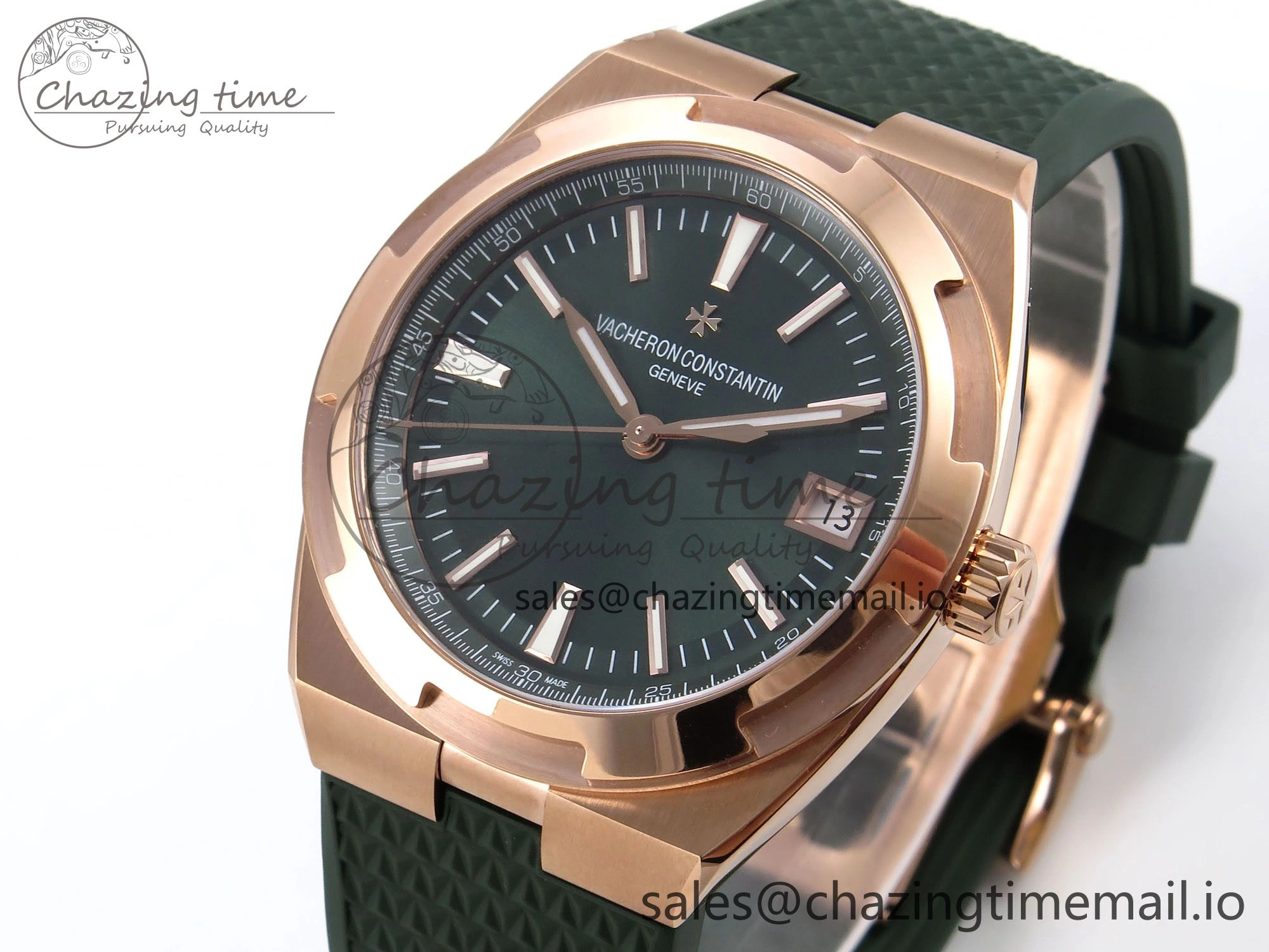 Overseas 4520V RG 8F Best Edition Green Dial On Green Rubber Strap A OnTrend 9850