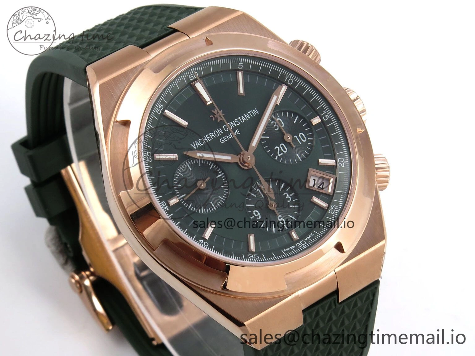 HighPerformance Overseas 4520V RG 8F Best Edition Green Dial On Green Rubber Strap A7750 Modified to A 9847