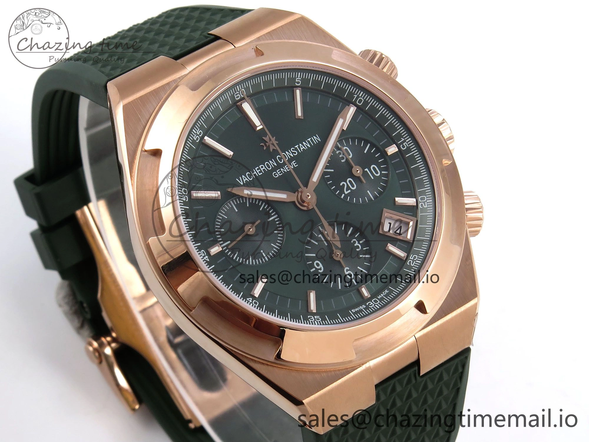 HighPerformance Overseas 4520V RG 8F Best Edition Green Dial On Green Rubber Strap A7750 Modified to A 9847