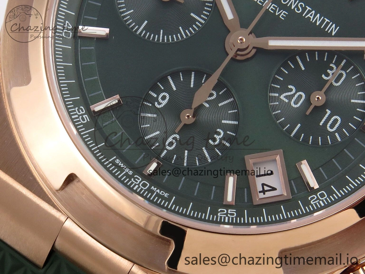 HighPerformance Overseas 4520V RG 8F Best Edition Green Dial On Green Rubber Strap A7750 Modified to A 9847