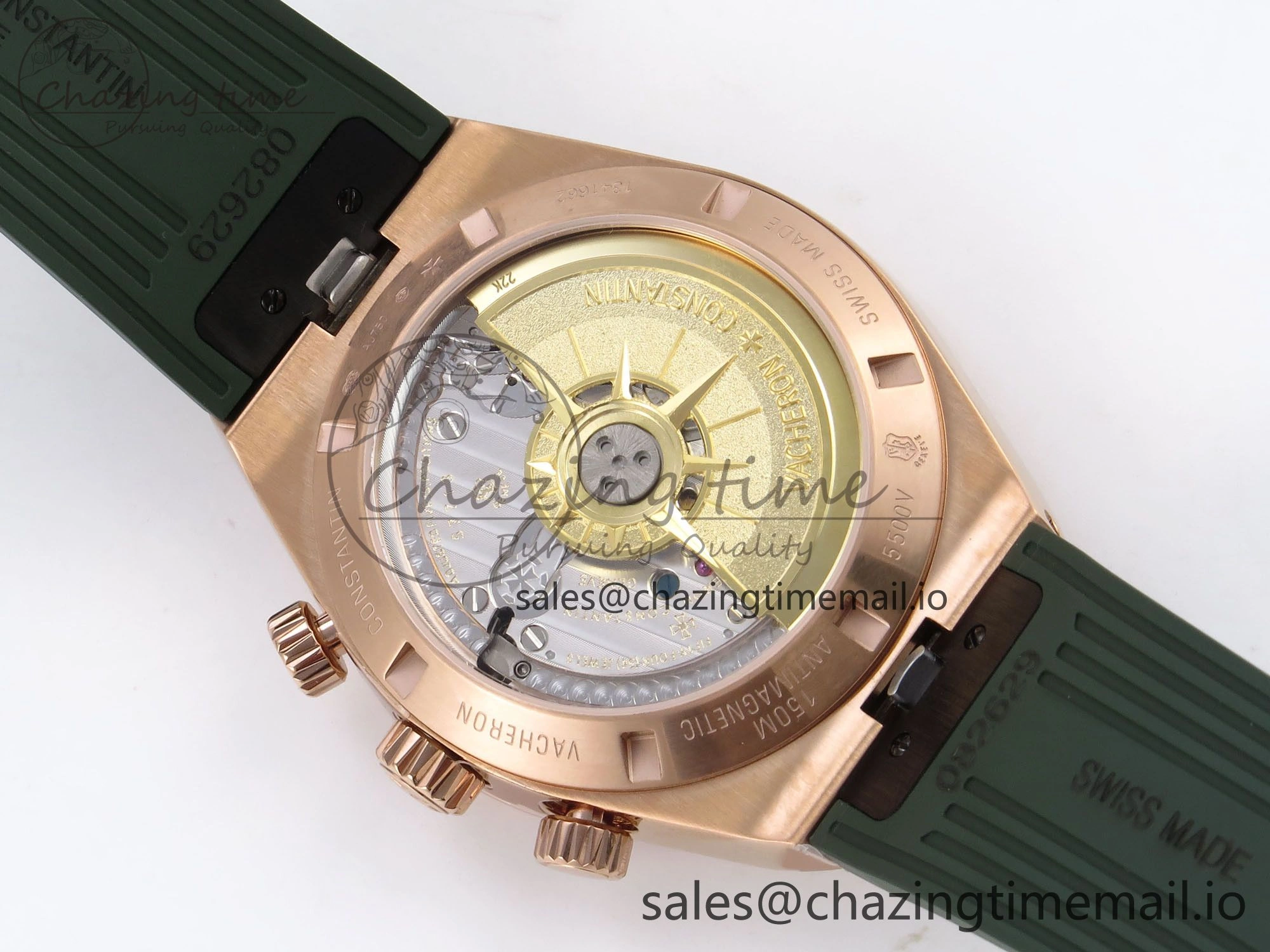 HighPerformance Overseas 4520V RG 8F Best Edition Green Dial On Green Rubber Strap A7750 Modified to A 9847