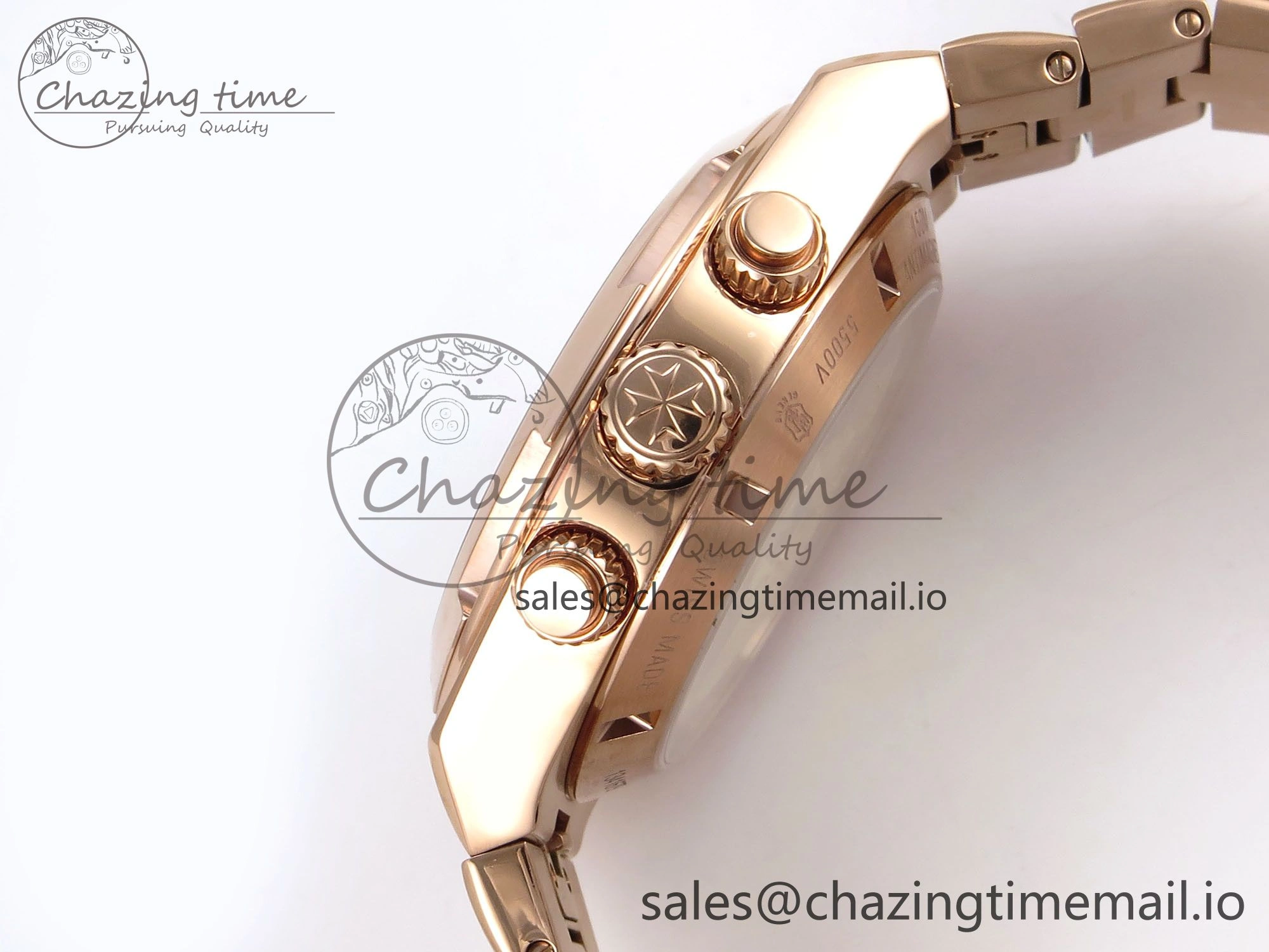 Overseas 4520V RG 8F Best Edition Green Dial On RG Bracelet A7750 Modified to A Timeless 9843