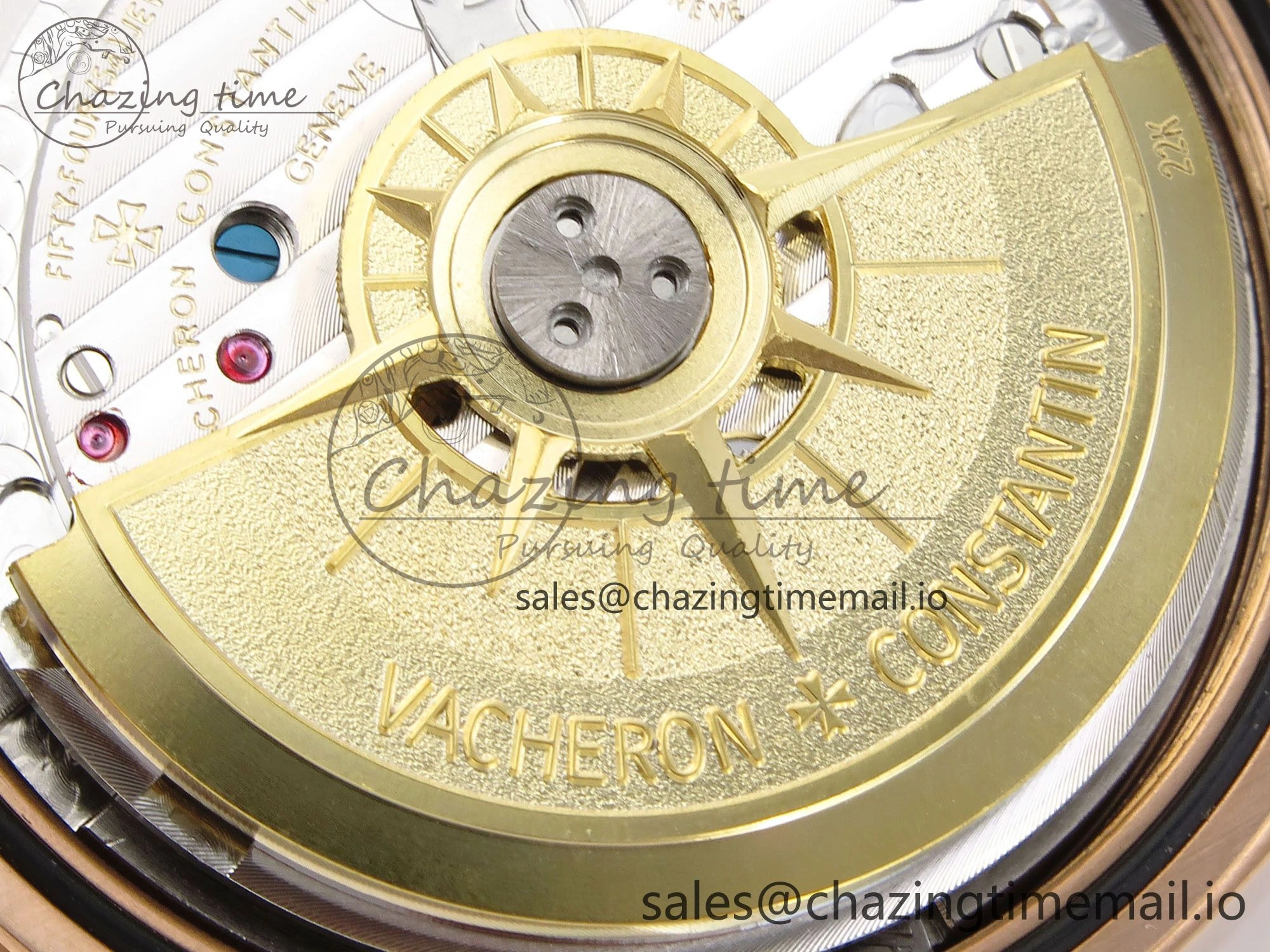 Overseas 4520V RG 8F Best Edition Green Dial On RG Bracelet A7750 Modified to A Timeless 9843