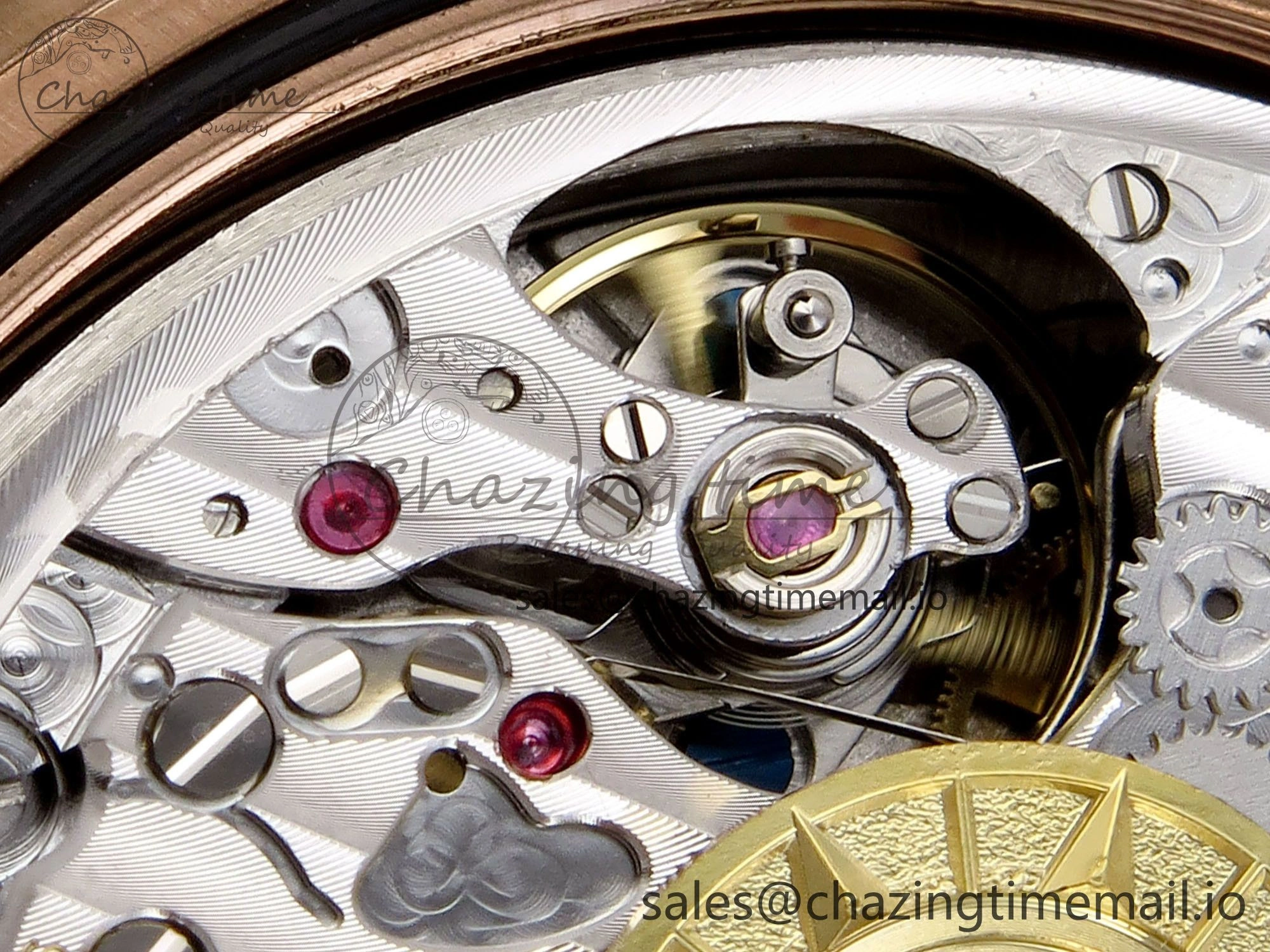 Overseas 4520V RG 8F Best Edition Green Dial On RG Bracelet A7750 Modified to A Timeless 9843