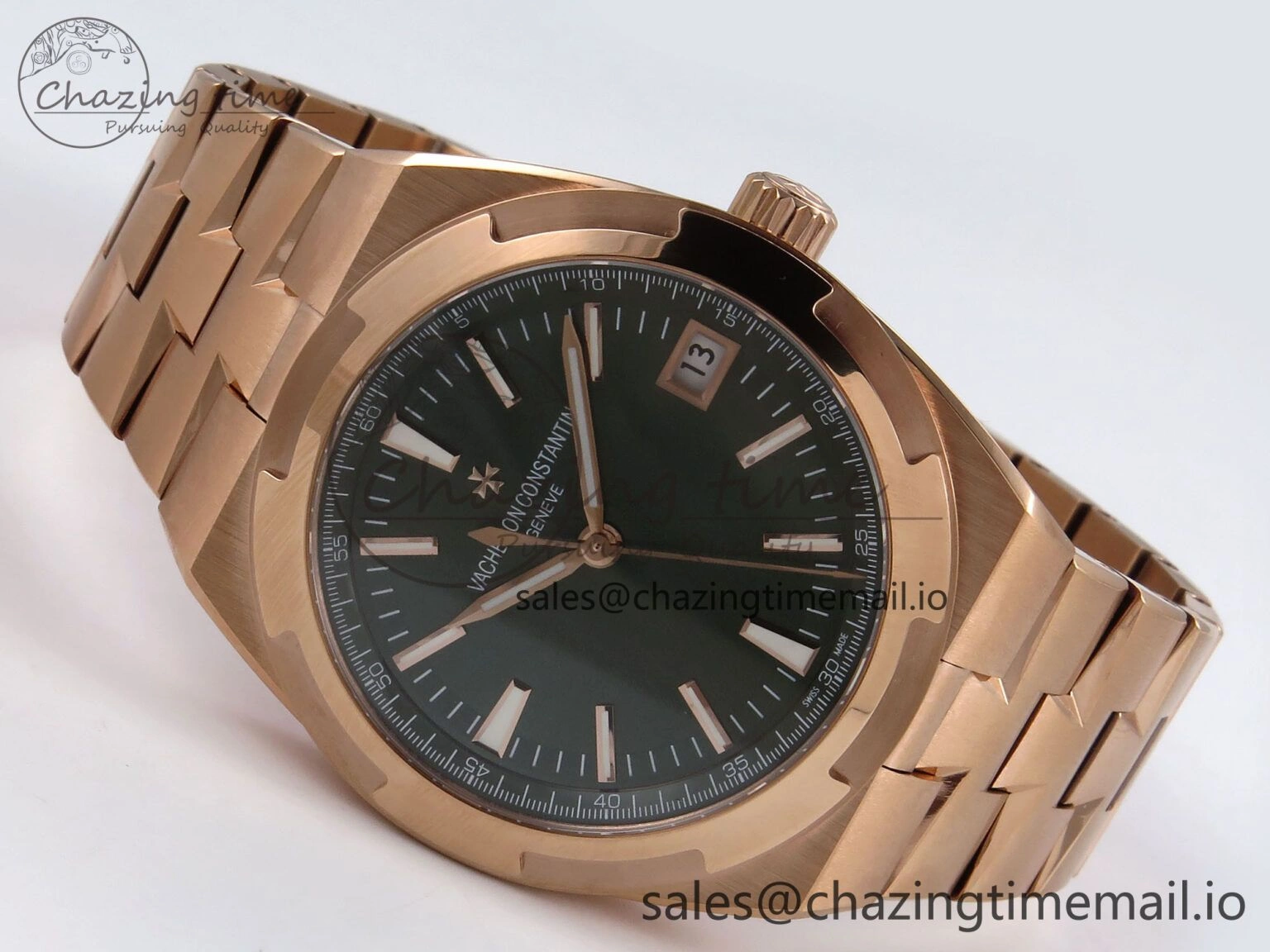 Overseas 4520V RG 8F Best Edition Green Dial on RG Bracelet A Reliable 9844