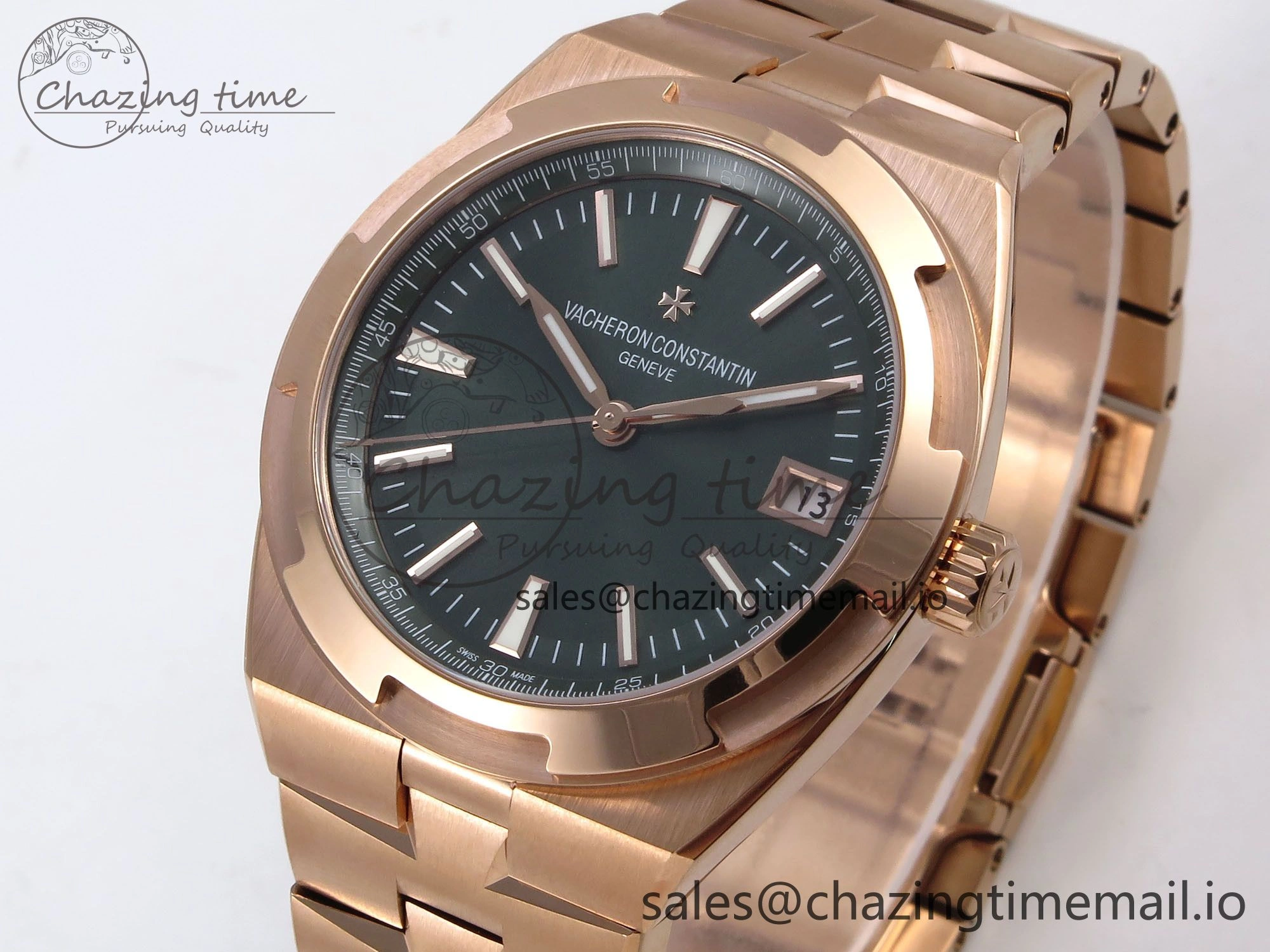 Overseas 4520V RG 8F Best Edition Green Dial on RG Bracelet A Reliable 9844