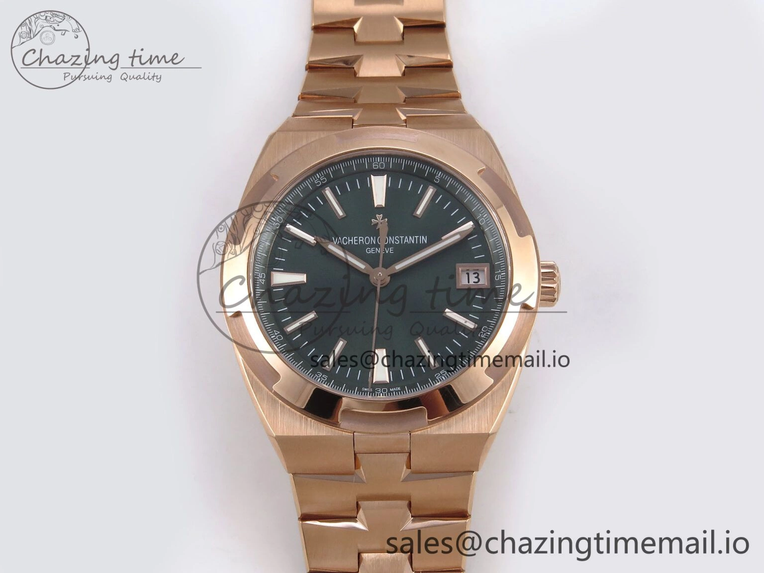 Overseas 4520V RG 8F Best Edition Green Dial on RG Bracelet A Reliable 9844