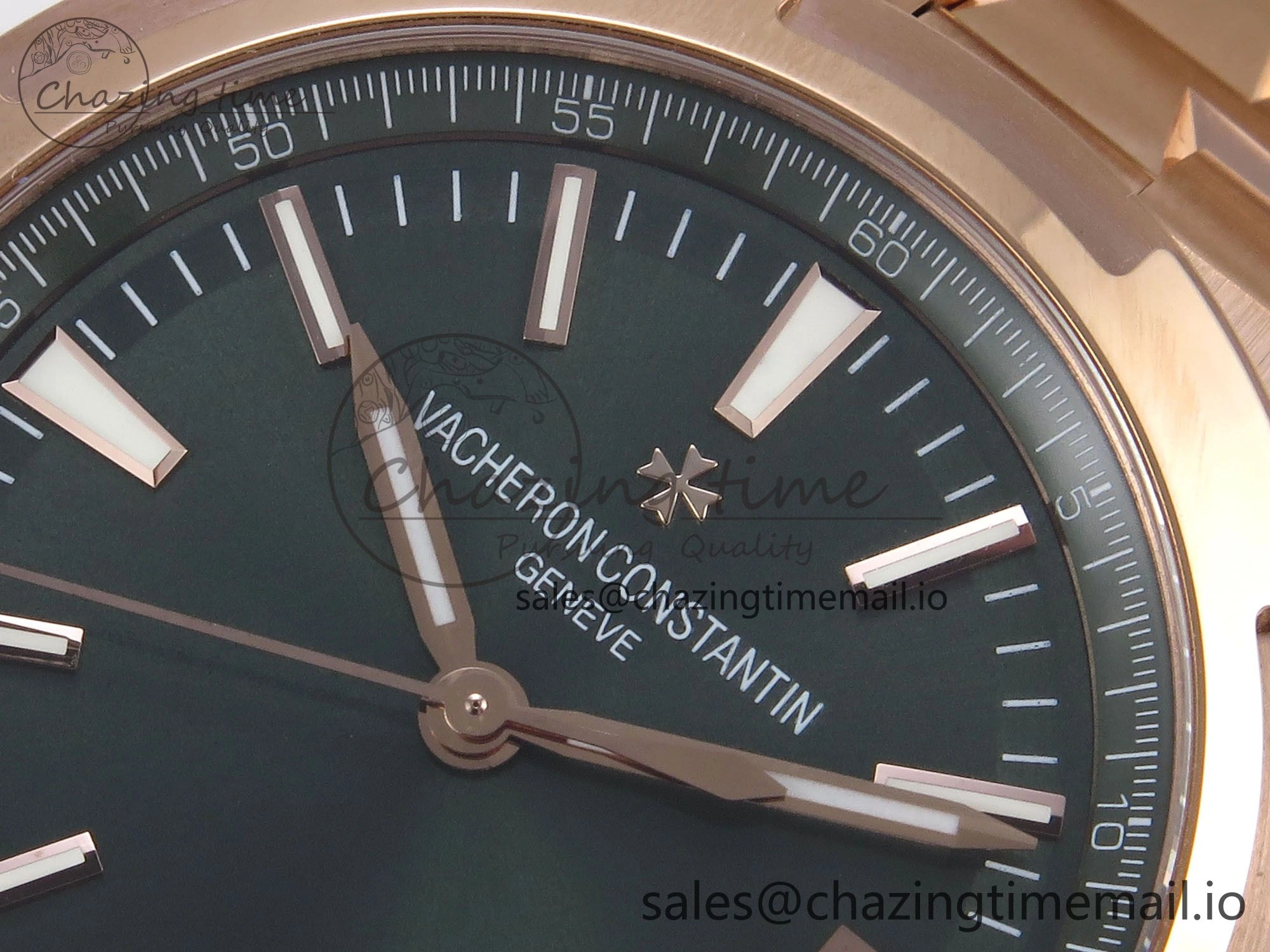 Overseas 4520V RG 8F Best Edition Green Dial on RG Bracelet A Reliable 9844