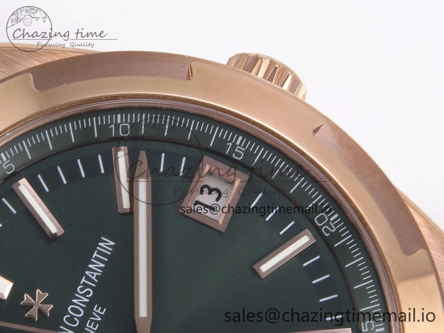 Overseas 4520V RG 8F Best Edition Green Dial on RG Bracelet A Reliable 9844