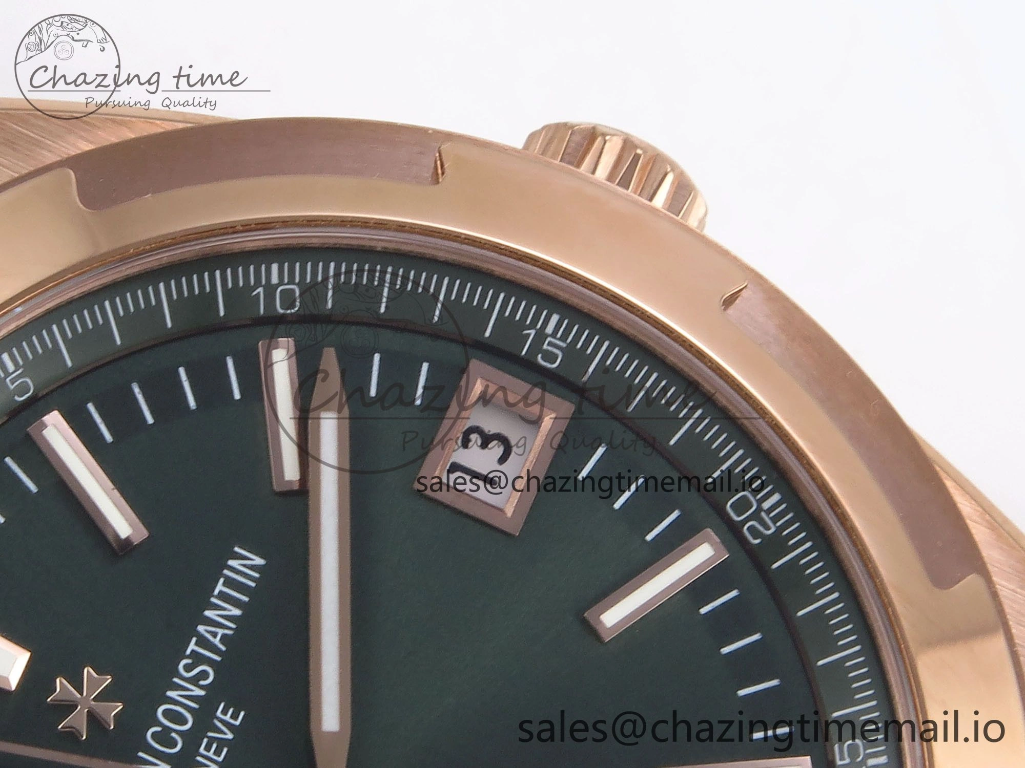 Overseas 4520V RG 8F Best Edition Green Dial on RG Bracelet A Reliable 9844