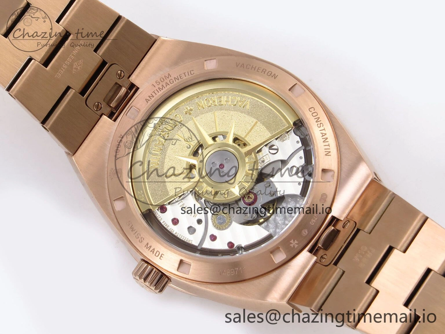 Overseas 4520V RG 8F Best Edition Green Dial on RG Bracelet A Reliable 9844