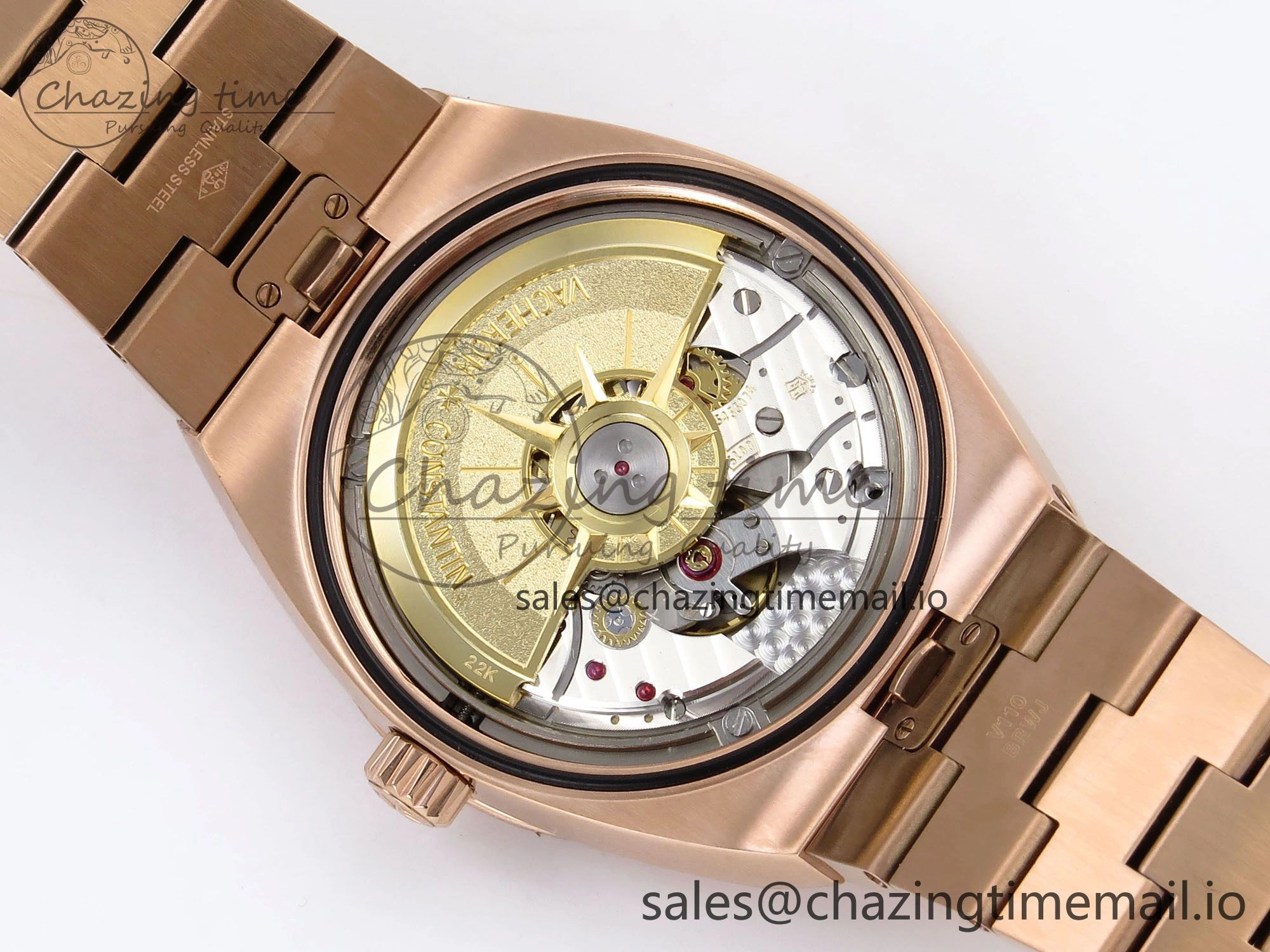 Overseas 4520V RG 8F Best Edition Green Dial on RG Bracelet A Reliable 9844