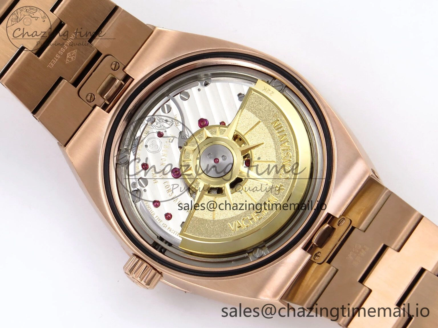 Overseas 4520V RG 8F Best Edition Green Dial on RG Bracelet A Reliable 9844