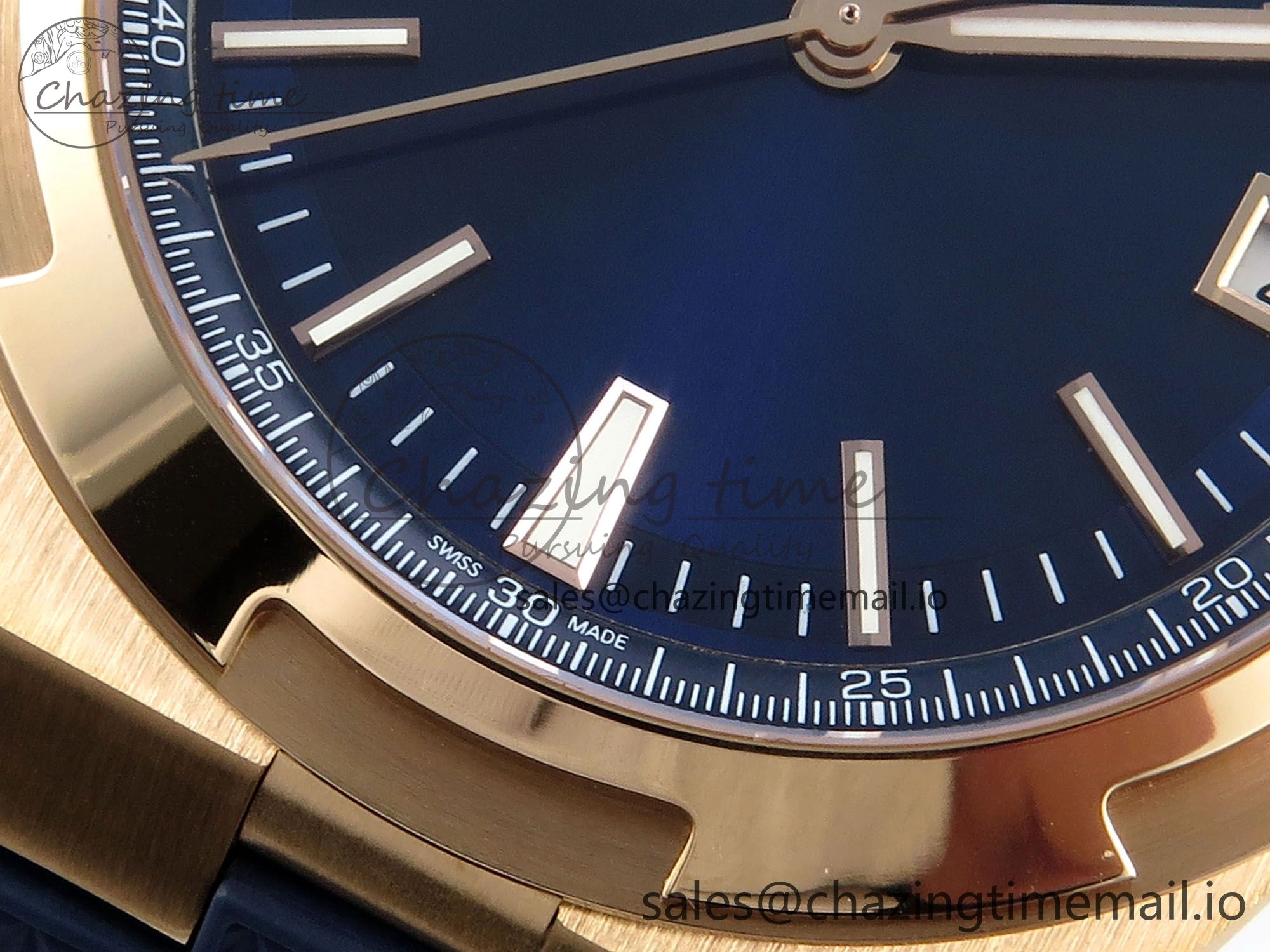 Trendy Overseas 4520V RG ZF 1:1 Best Edition Blue Dial on Blue Rubber Strap A 9834