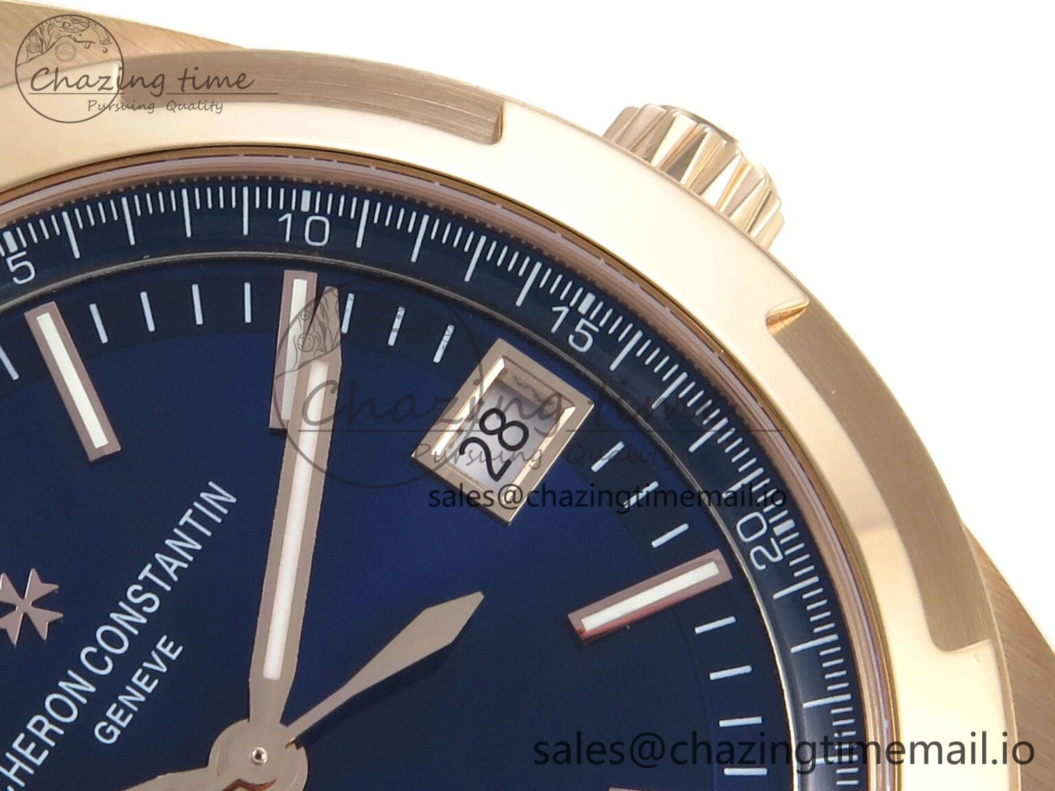Trendy Overseas 4520V RG ZF 1:1 Best Edition Blue Dial on Blue Rubber Strap A 9834