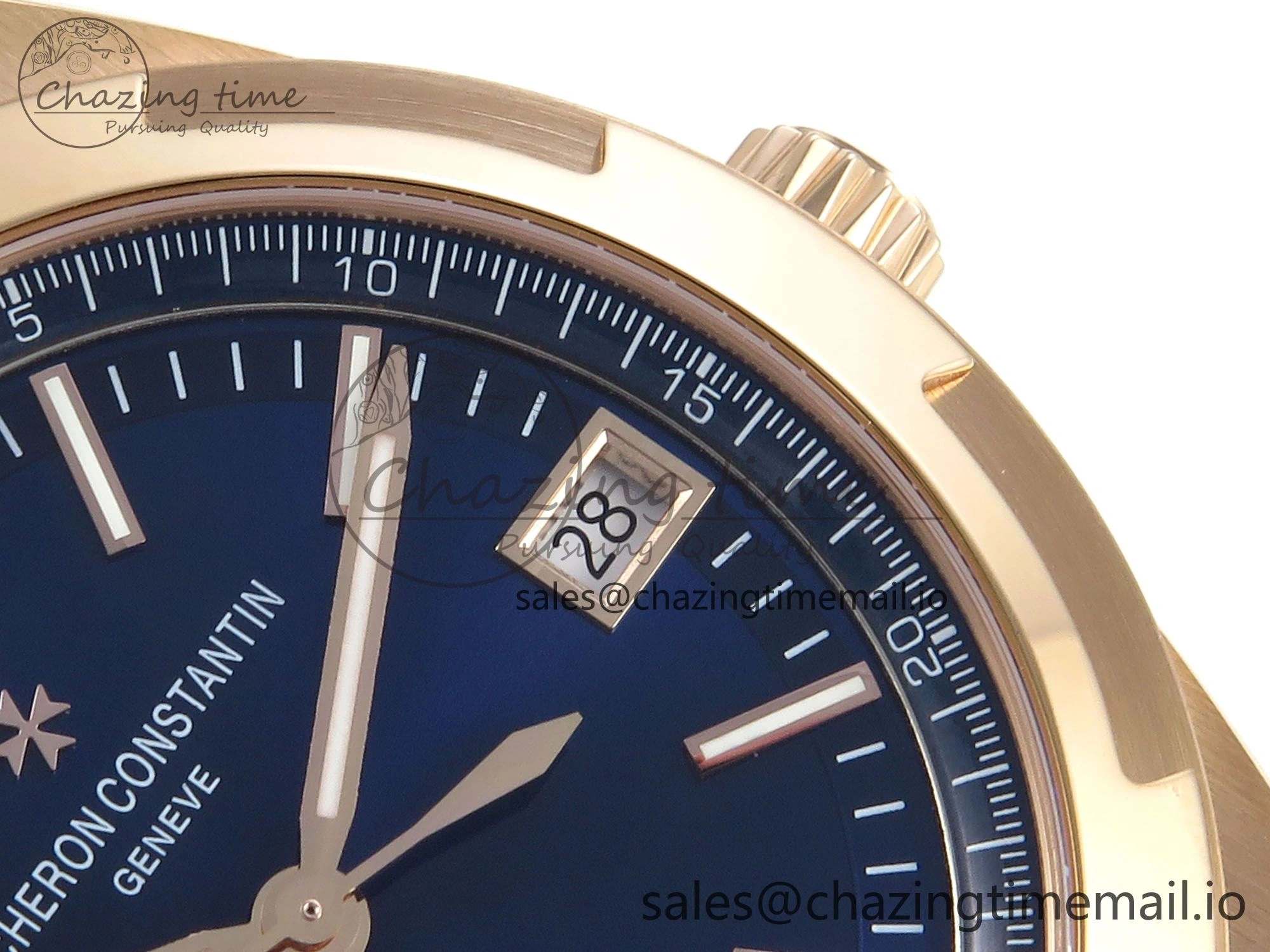 Trendy Overseas 4520V RG ZF 1:1 Best Edition Blue Dial on Blue Rubber Strap A 9834