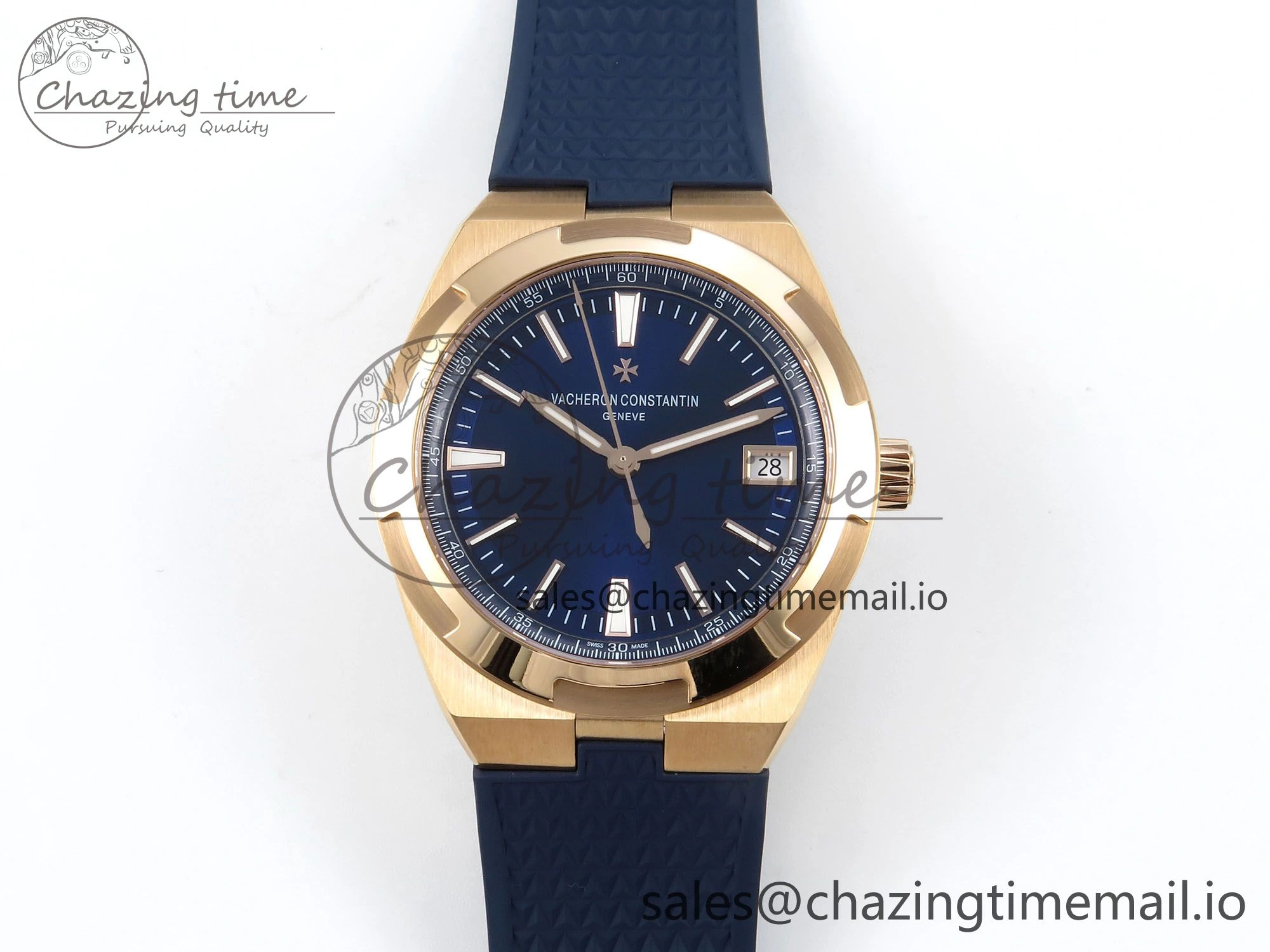 Trendy Overseas 4520V RG ZF 1:1 Best Edition Blue Dial on Blue Rubber Strap A 9834