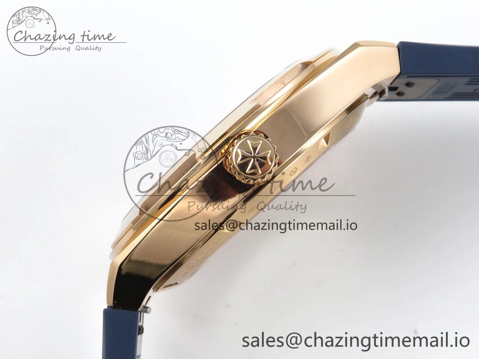 Trendy Overseas 4520V RG ZF 1:1 Best Edition Blue Dial on Blue Rubber Strap A 9834