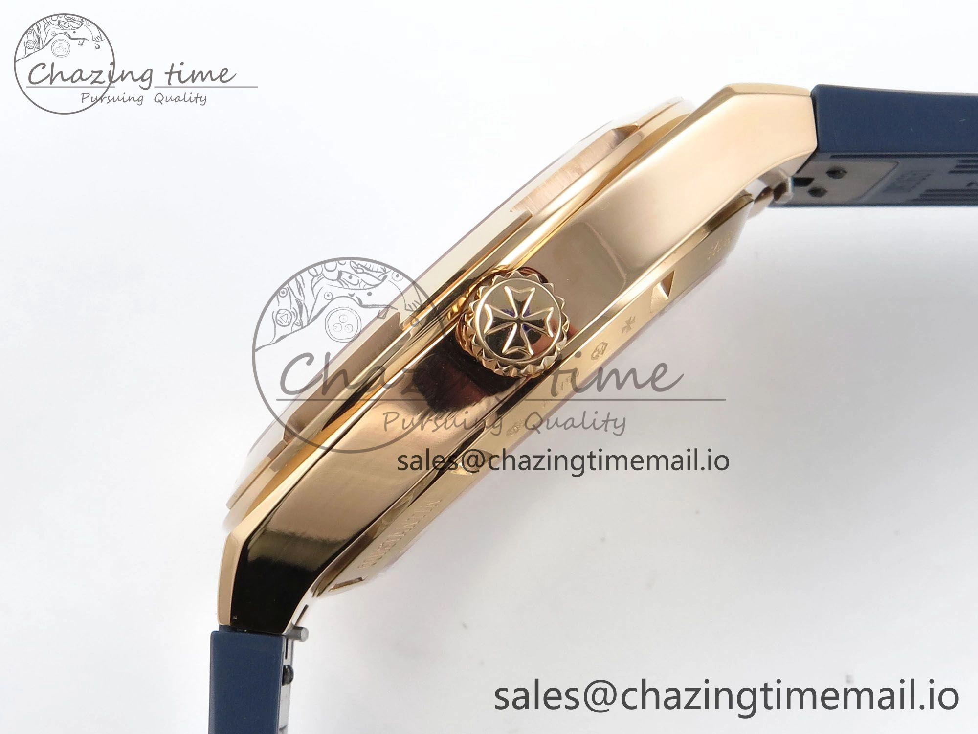 Trendy Overseas 4520V RG ZF 1:1 Best Edition Blue Dial on Blue Rubber Strap A 9834