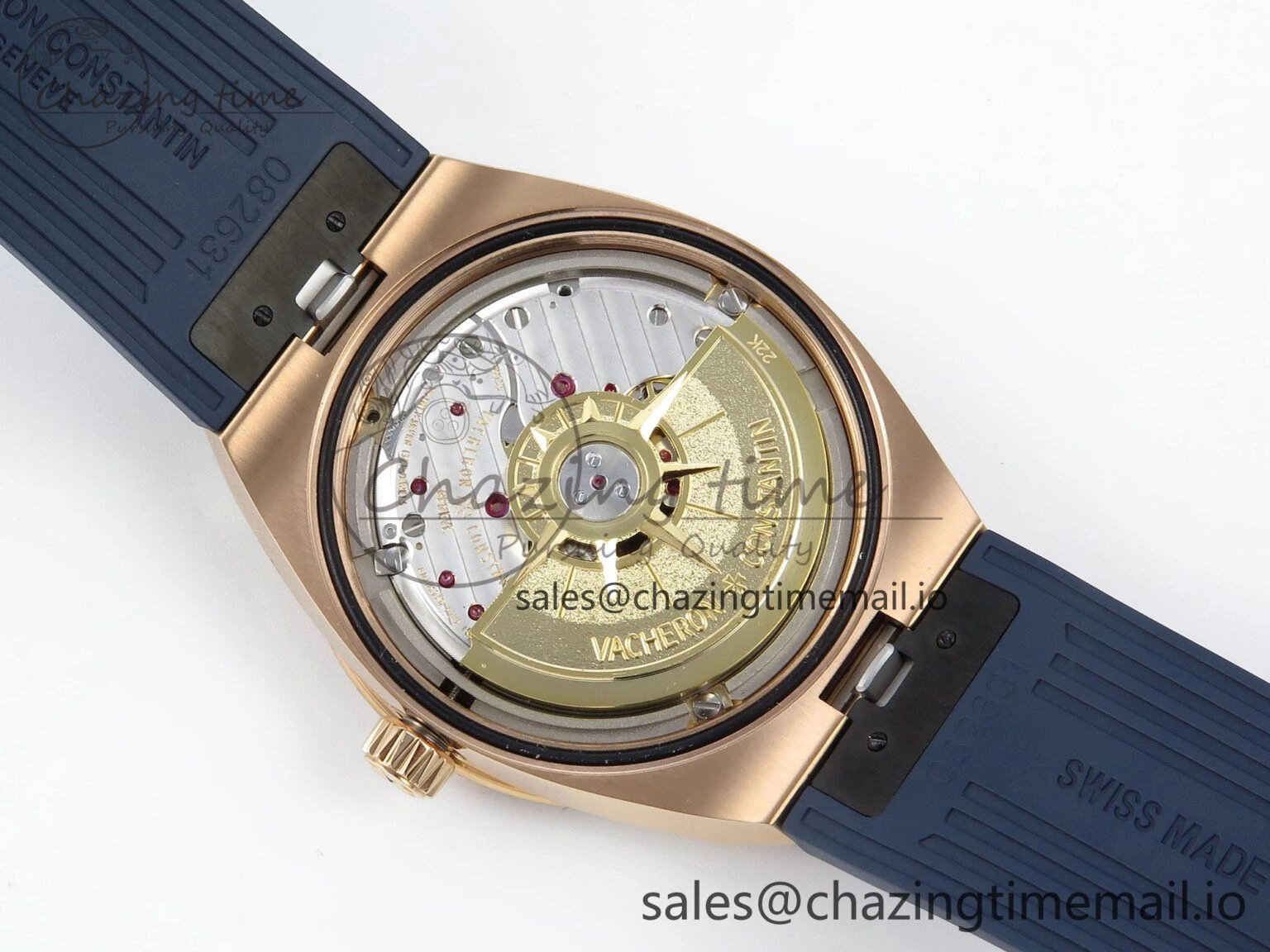 Trendy Overseas 4520V RG ZF 1:1 Best Edition Blue Dial on Blue Rubber Strap A 9834