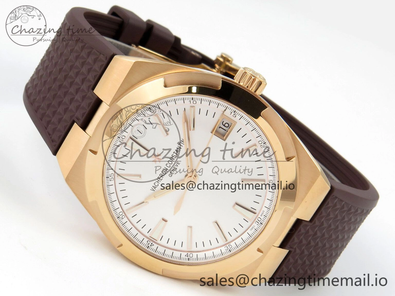 Overseas 4520V RG ZF 1:1 Best Edition White Dial on Black Rubber Strap A Seasonal 9822