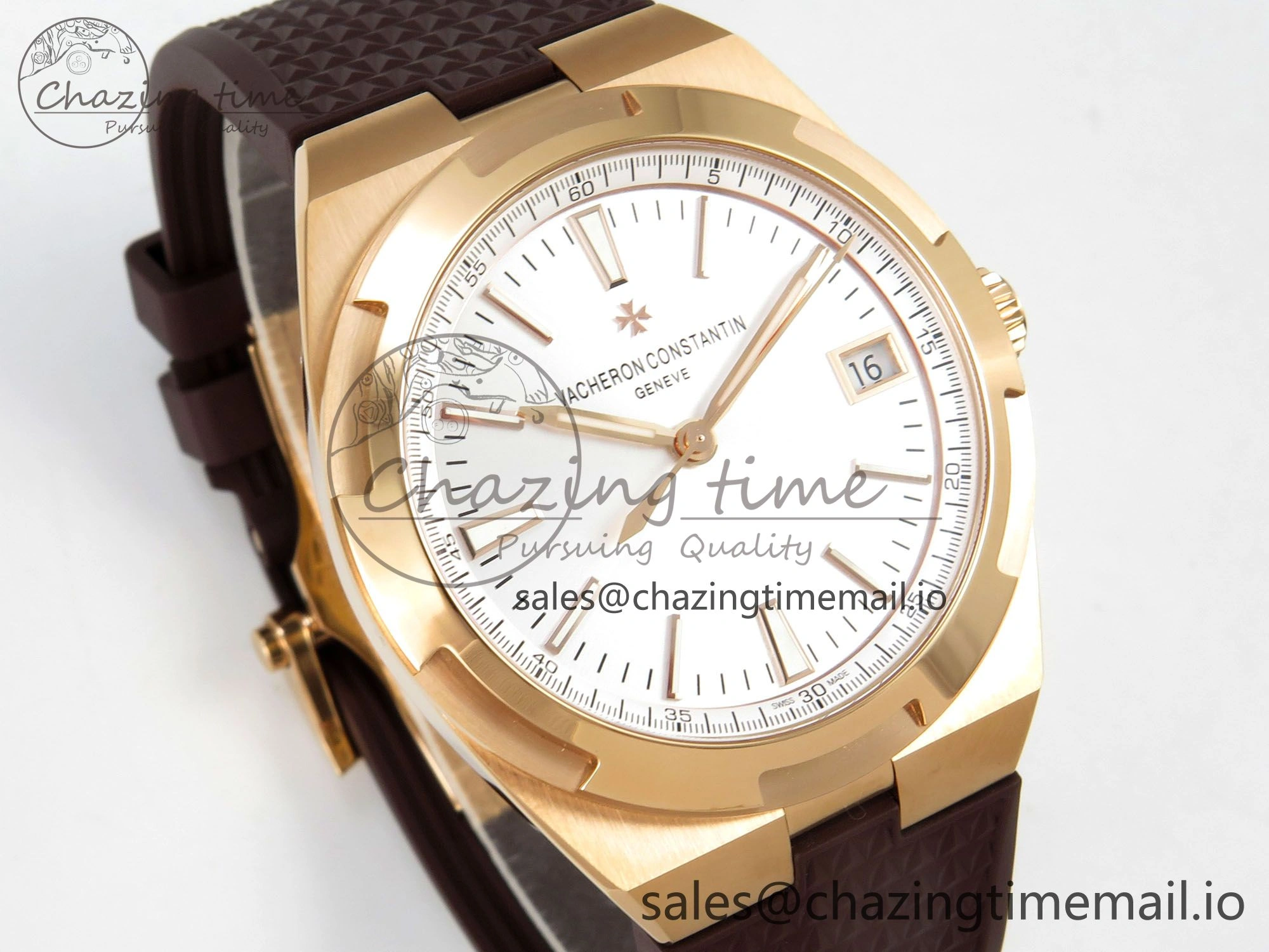 Overseas 4520V RG ZF 1:1 Best Edition White Dial on Black Rubber Strap A Seasonal 9822